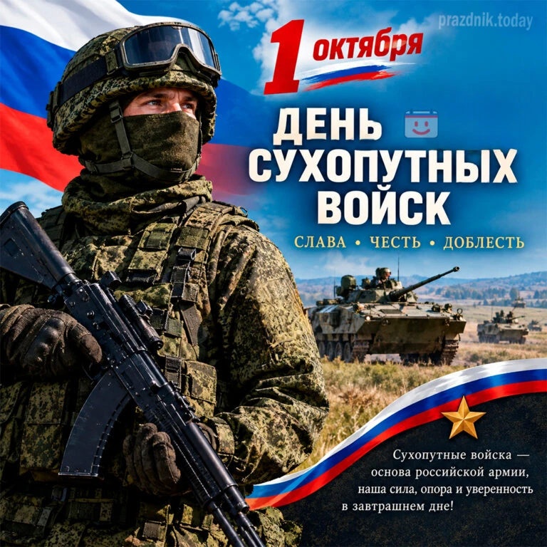 1 октября — День Сухопутных войск России. Это мотострелки, танкисты, артиллеристы, разв...