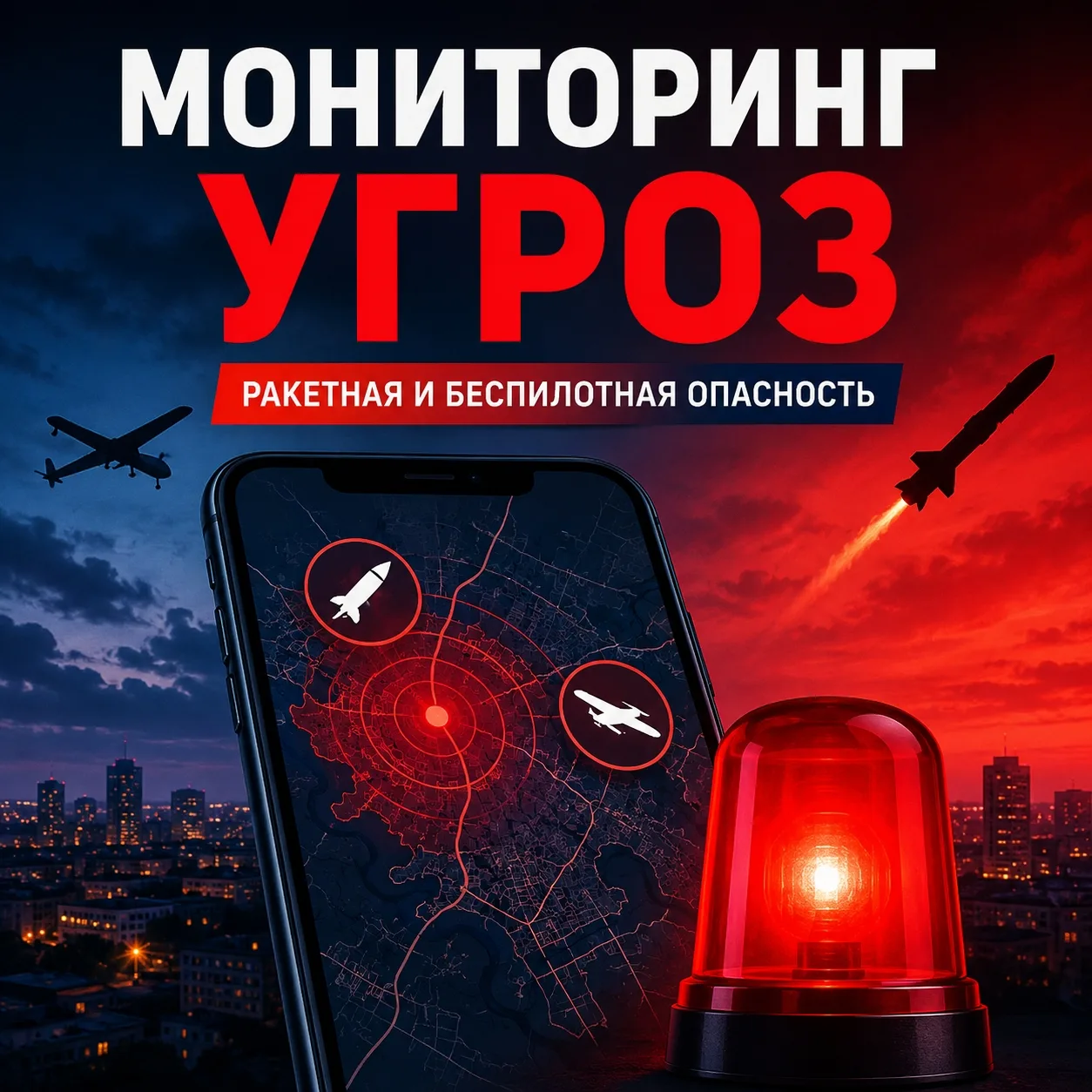 ⚡ В связи с увеличением количества воздушных атак запустили онлайн-сервис мониторинга р...