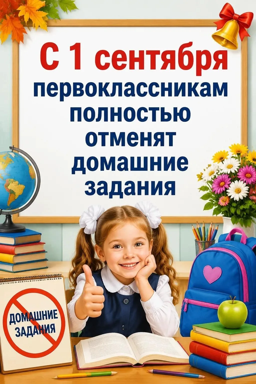 Первоклассникам отменят домашку