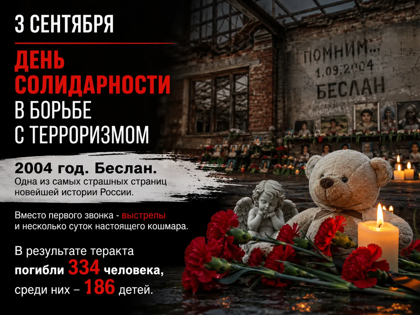 Сегодня, 3 сентября, мы вспоминаем трагические события в Беслане, которые оставили неиз...