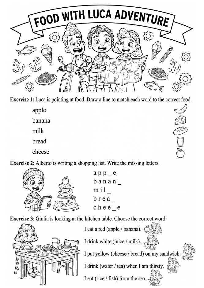 ❤ FOOD WITH LUCA A0-A1     ❤️ Забрать бесплатно можно здесь  📚📚📚Бесплатная библиотека УМК здесь  👩🏼‍