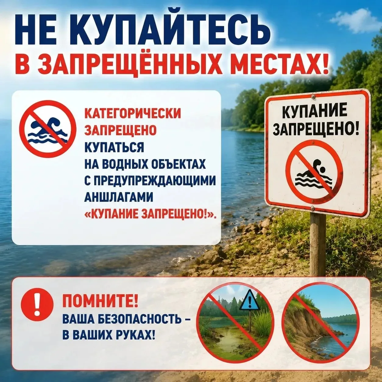 Лето — время отдыха у воды! 🌊☀️