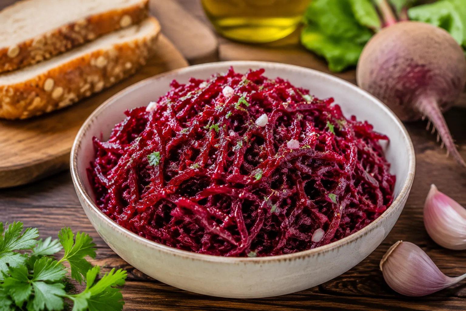 🥗 Салат из молодой свеклы с чесноком — готовлю и к мясу, и на хлеб: просто, полезно и очень вкусно
