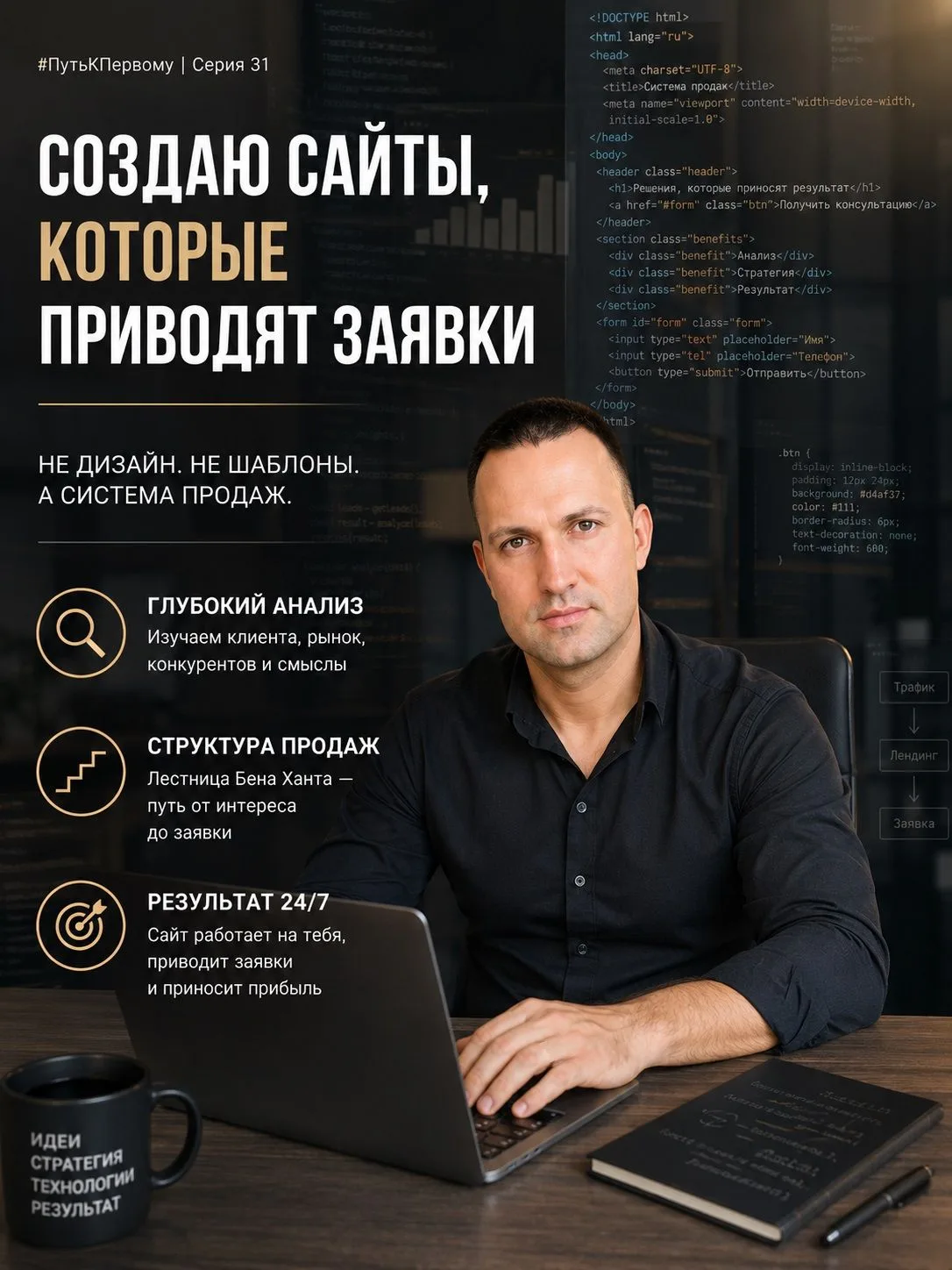 #ПутьКПервому | Серия 31
Как я создаю сайты, которые не просто красиво выглядят, а приводят заявки.
