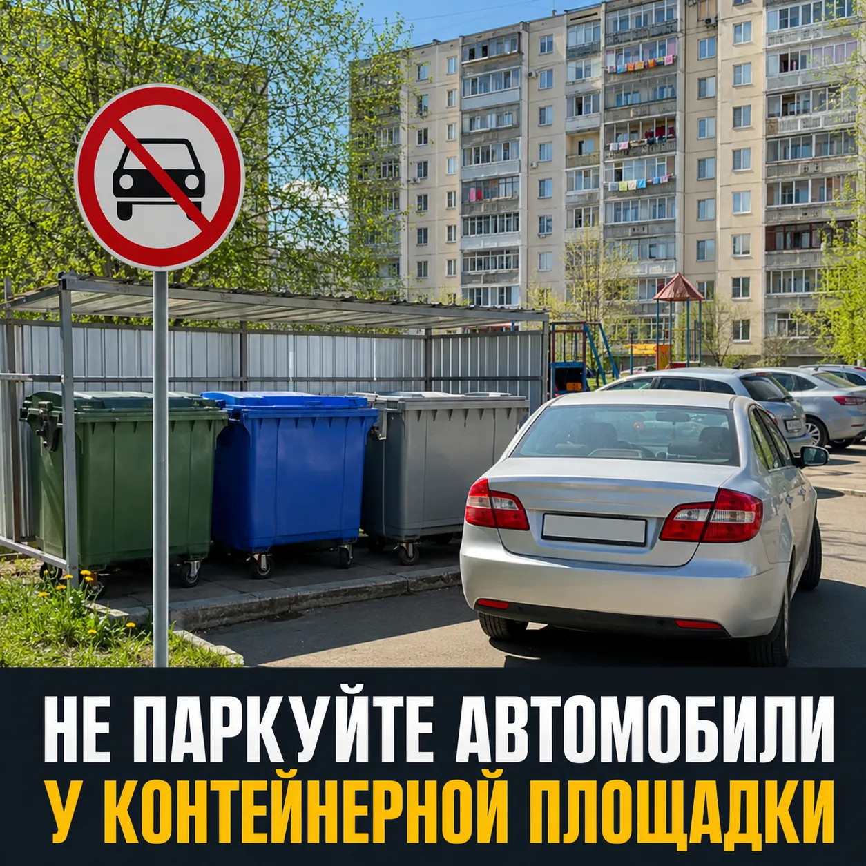 Уважаемые автовладельцы! 🚗

Просим вас не парковать автомобили возле контейнерных площадок для сбор