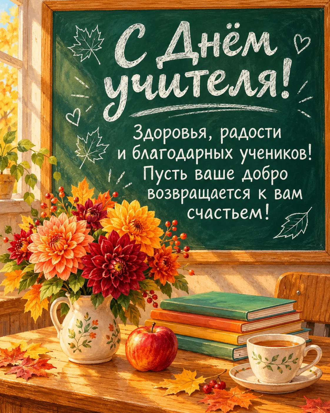💐 С Днём учителя! Спасибо за терпение, поддержку и веру в своих учеников.