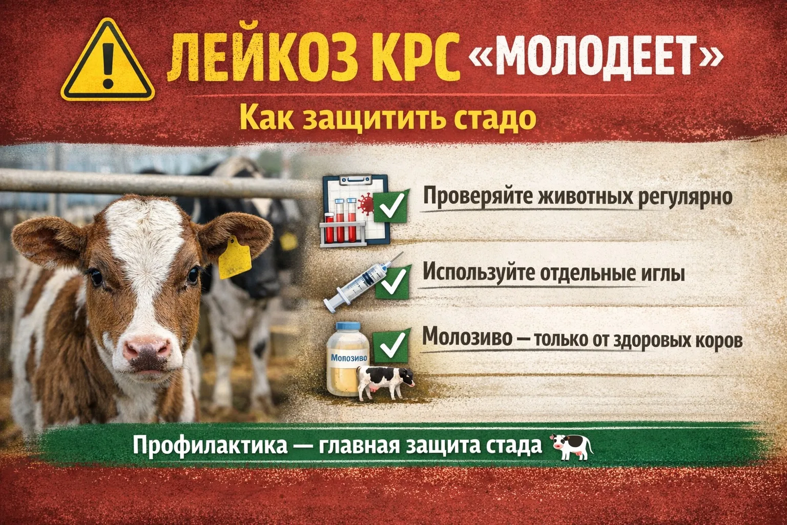 🐄 Лейкоз КРС «молодеет»: как защитить стадо?