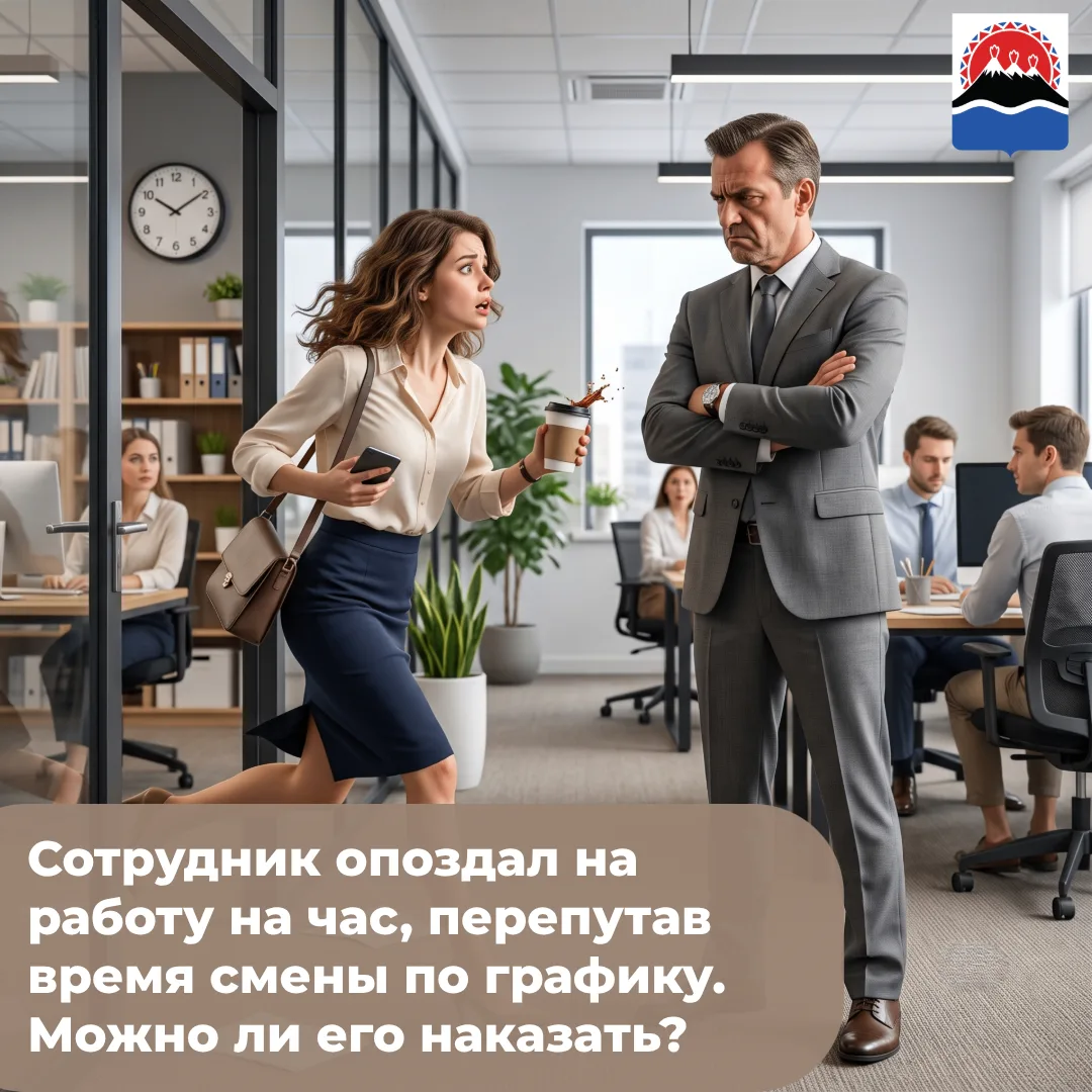 ❓ «Сотрудник перепутал график и опоздал на час. Можно ли его наказать?»