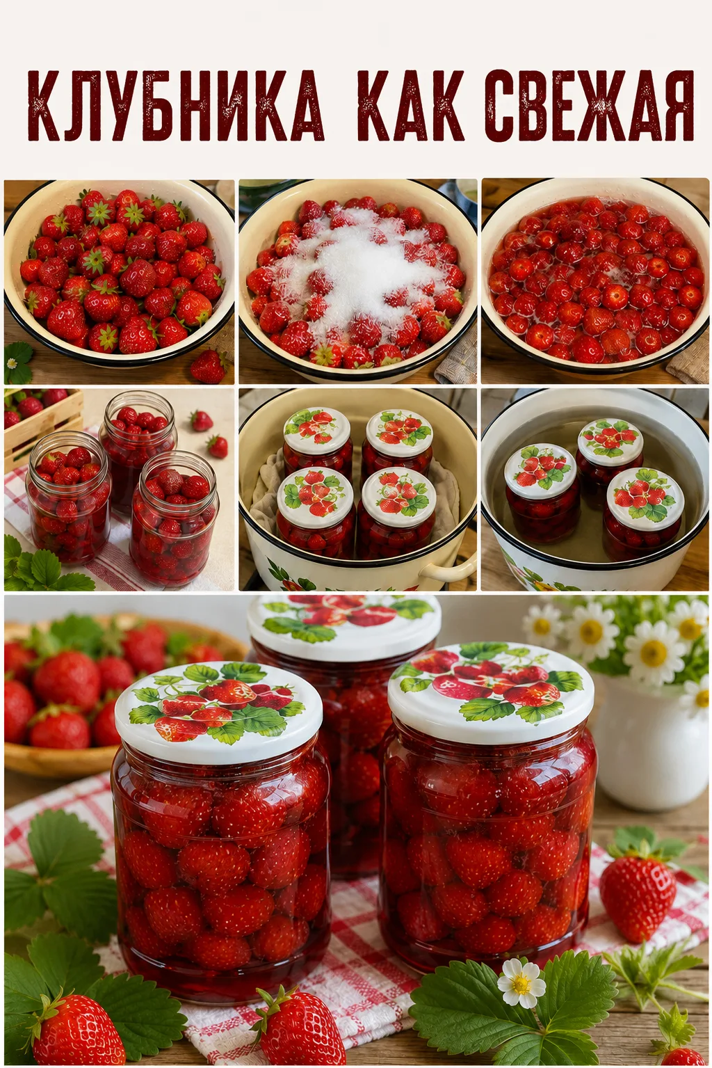 🍓 ВАРЕНЬЕ БЕЗ ВАРКИ
 
Иногда хочется сохранить вкус настоящей летней клубники именно таким, каким о