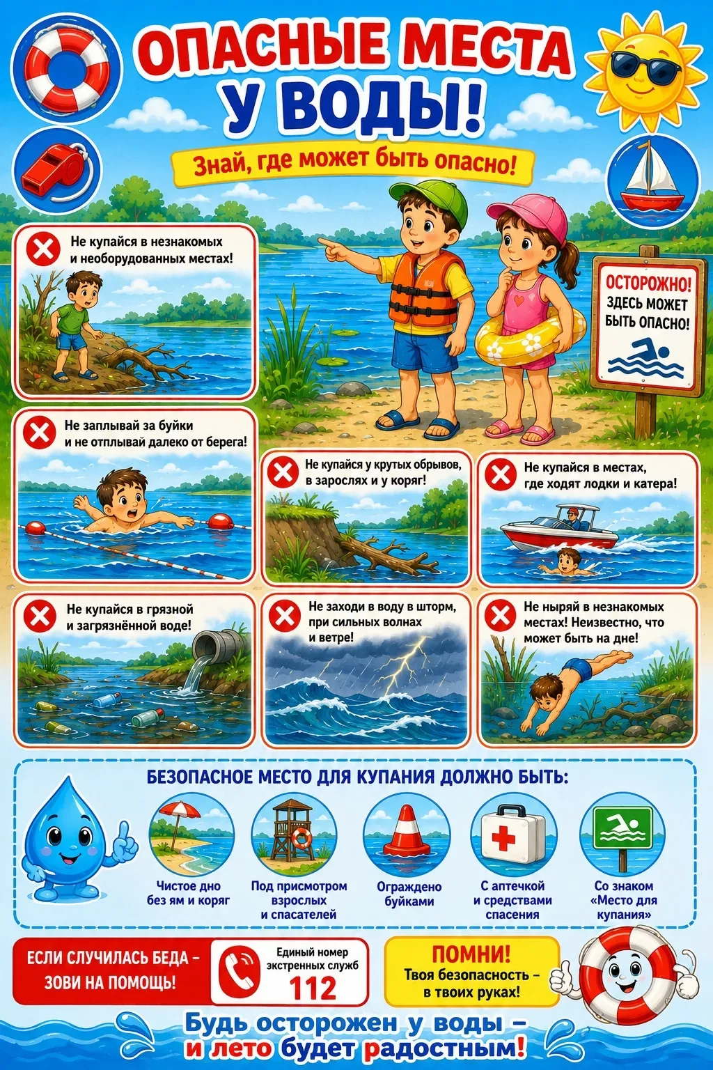 🐳Помните правила безопасности на воде и у воды в летний период!