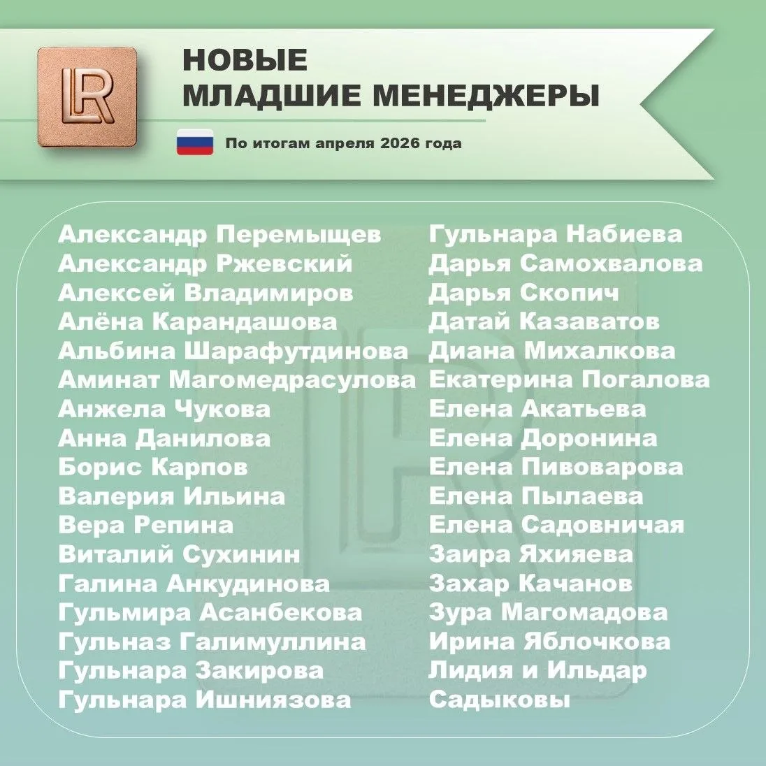 По итогам апреля 2026 года поздравляем новых: