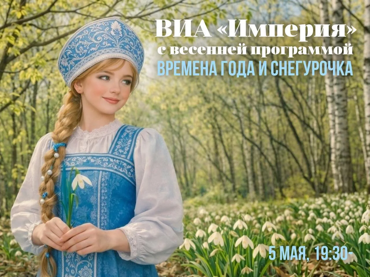 🎶 Концерт «Весенняя программа: Времена года и Снегурочка» от ВИА «Империя»  Голубая гостиная — лучез
