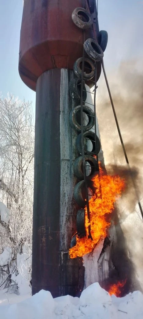 Отогрев башни в д.Лазари - 25.02.2026