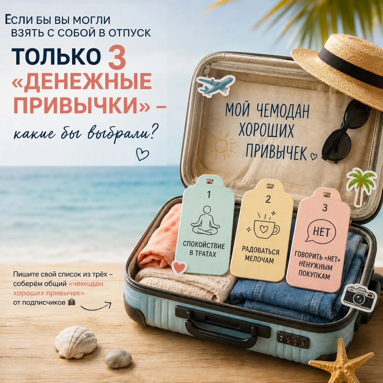 Если бы вы могли взять с собой в отпуск только 3 «денежные привычки» - какие бы выбрали?