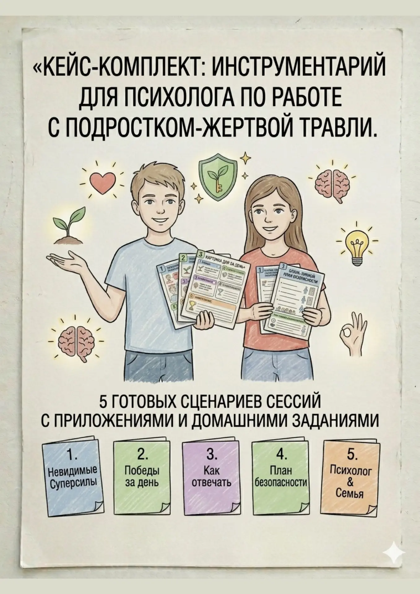 ‼Практический кейс-комплект: «Инструментарий для психолога по работе с подростком-жертв...