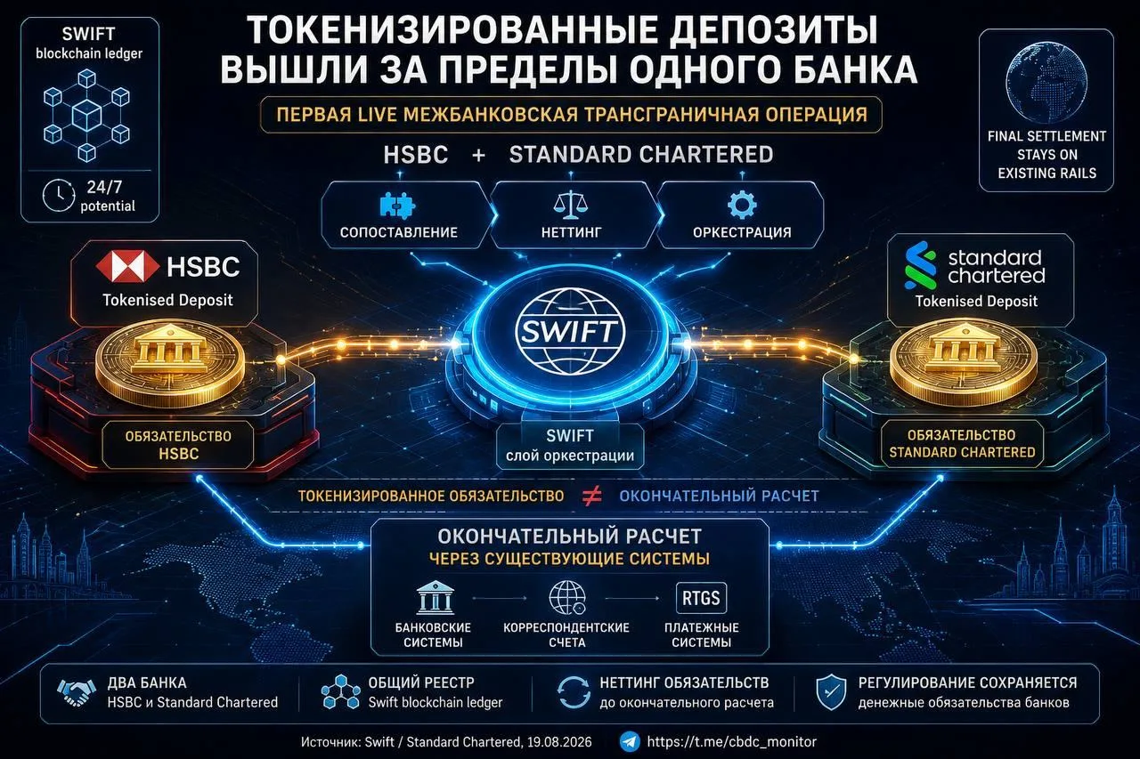 Токенизированные депозиты вышли за пределы одного банка