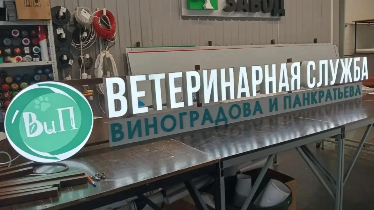 ВЫВЕСКА ИЗ ОБЪЁМНЫХ БУКВ ДЛЯ ВЕТЕРИНАРНОЙ СЛУЖБЫ