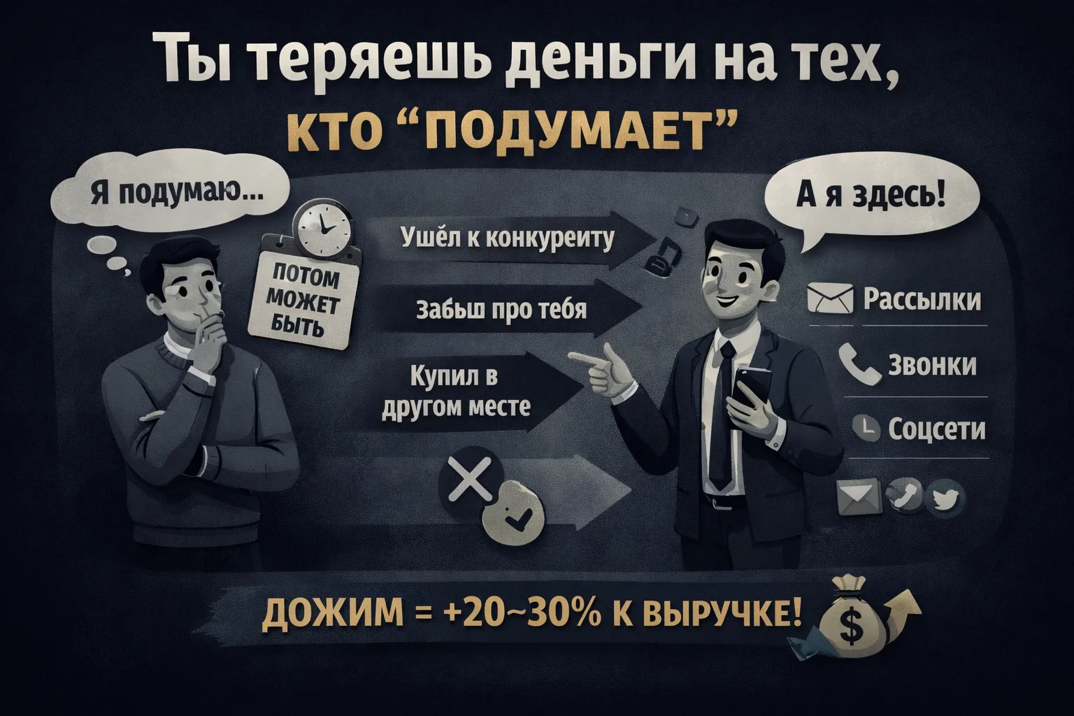 Ты теряешь деньги на тех, кто “подумает”