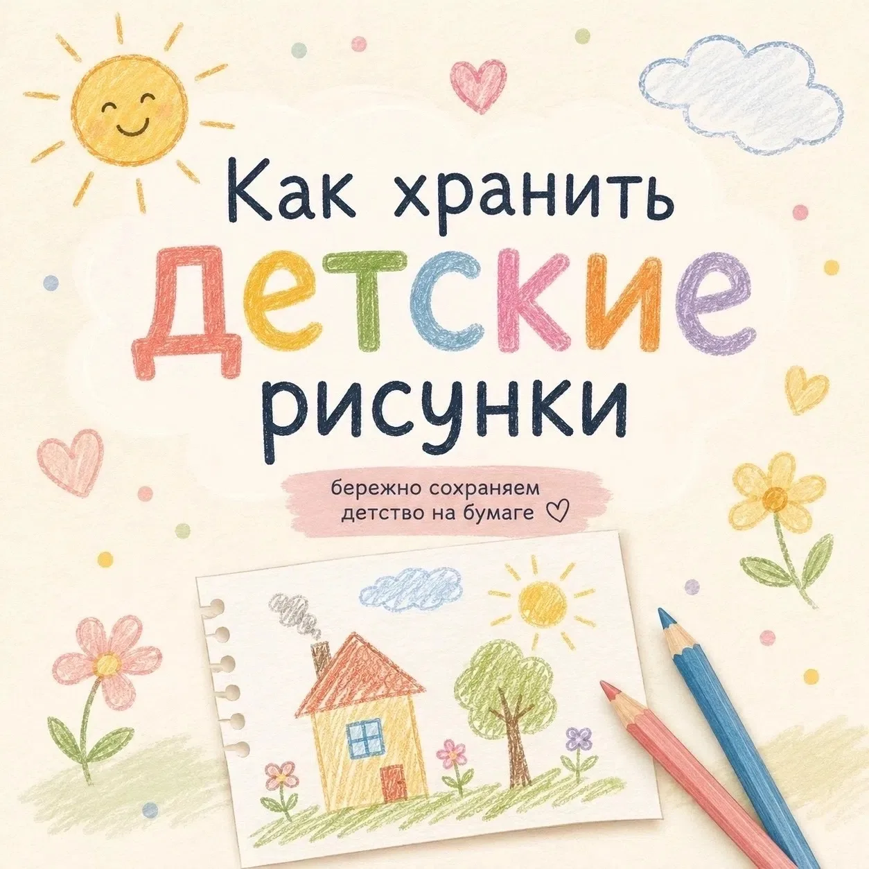 🎨🖼️Памятка для родителей как хранить детские рисунки 😊