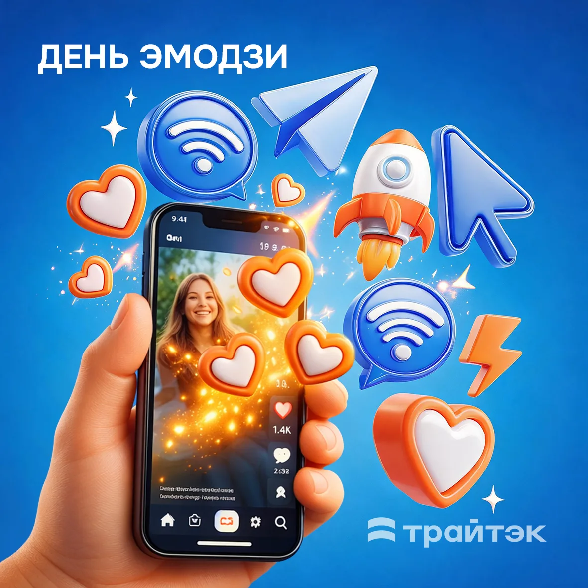 📱 Поздравляем с Всемирным днём эмодзи!

Пусть ваш Wi-Fi летает так же быстро, как ⚡️, настроение бу
