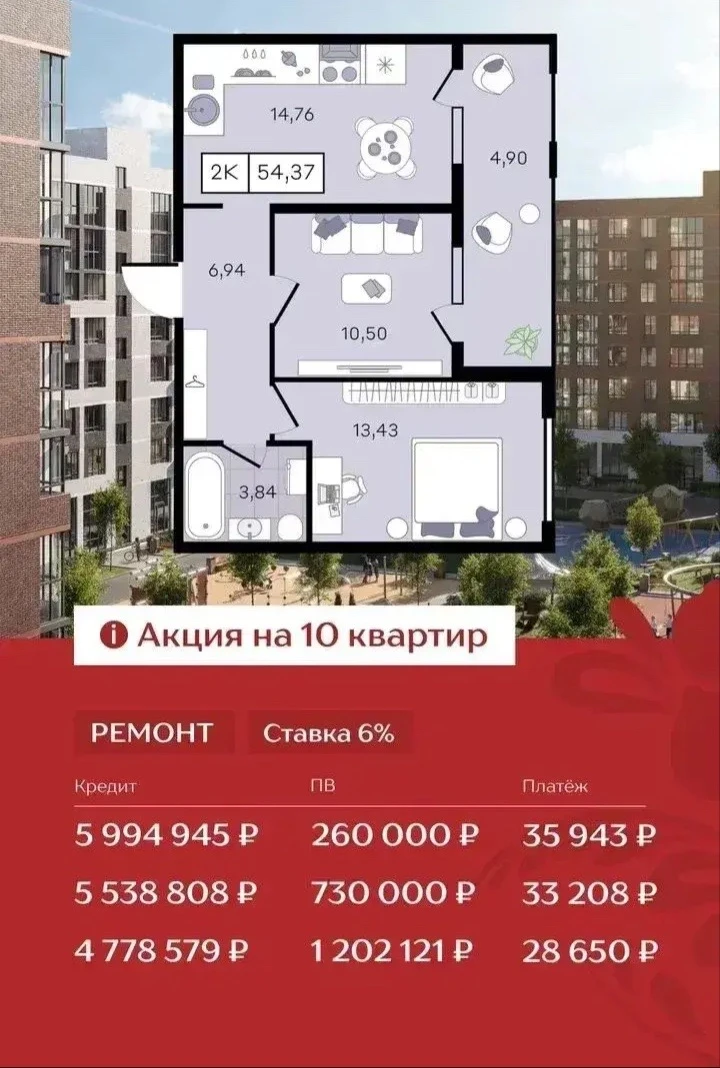 Квартира с ремонтом !!! 
За 260 000 р 🤦‍♂️
Платеж за свою квартиру 35 т р 
Предложение ограничено 

