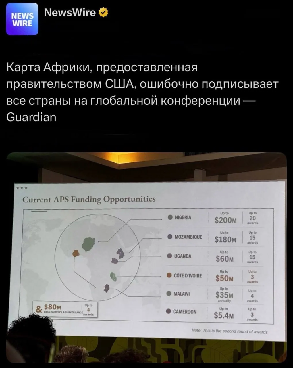 🤣 Лол: правительство США жестко зафакапилось во время международной презентации, показав слайд с ка