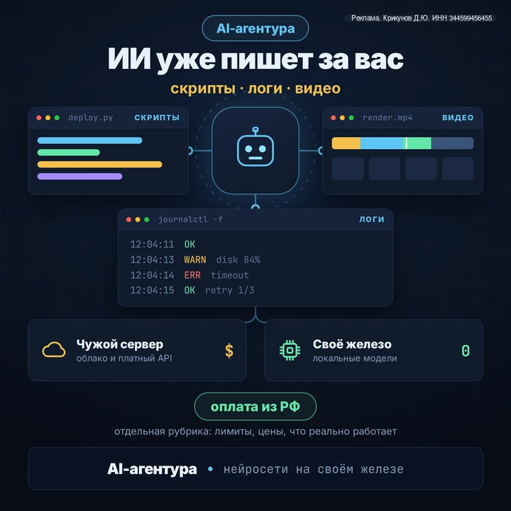 ИИ пишет скрипты, разбирает логи и режет видео. Но половина кода так и остаётся в чате