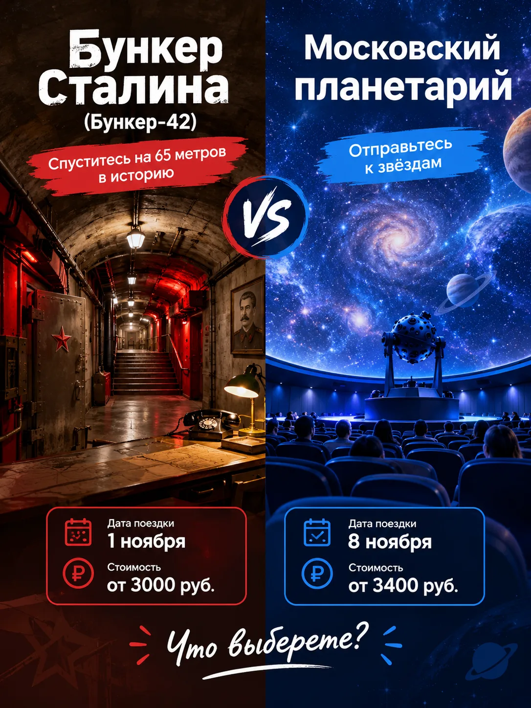 🤗Что предпочтете - спуститься под землю за одной из загадок сталинских времен?