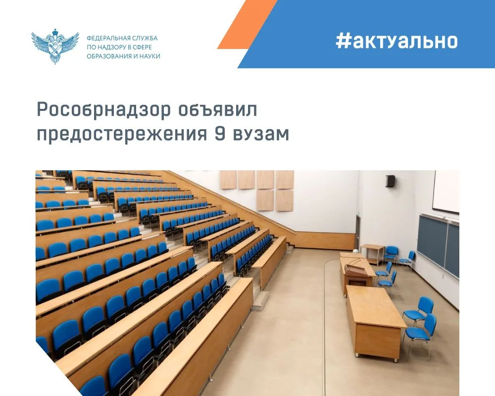 Рособрнадзор объявил предостережения о недопустимости нарушения обязательных требований...