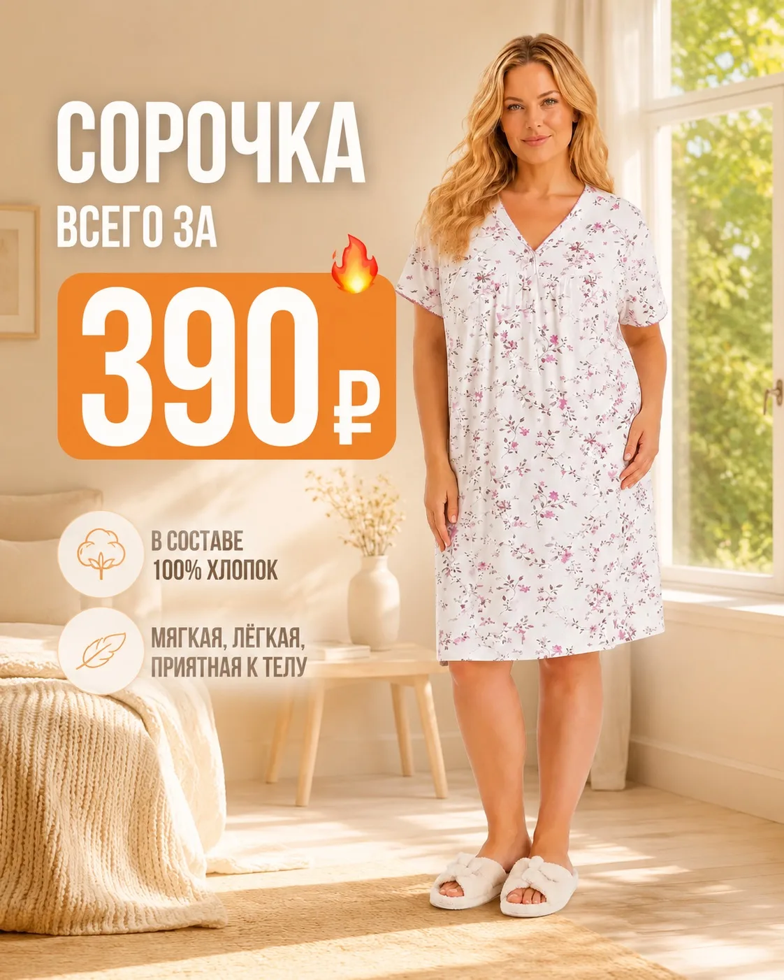 Сорочка, которую не захочется снимать ☺️ 

Есть вещи, которые сразу становятся любимыми. И эта сороч