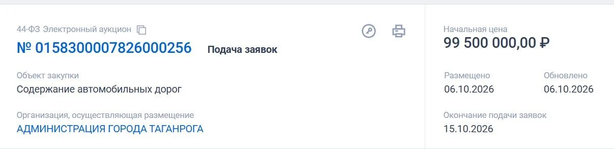 Таганрогская администрация вновь ищет подрядчика, который будет содержать дороги