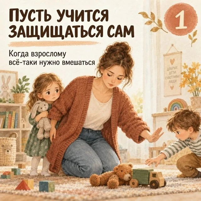 Иногда взрослые не вмешиваются в детский конфликт, потому что хотят научить ребёнка пос...