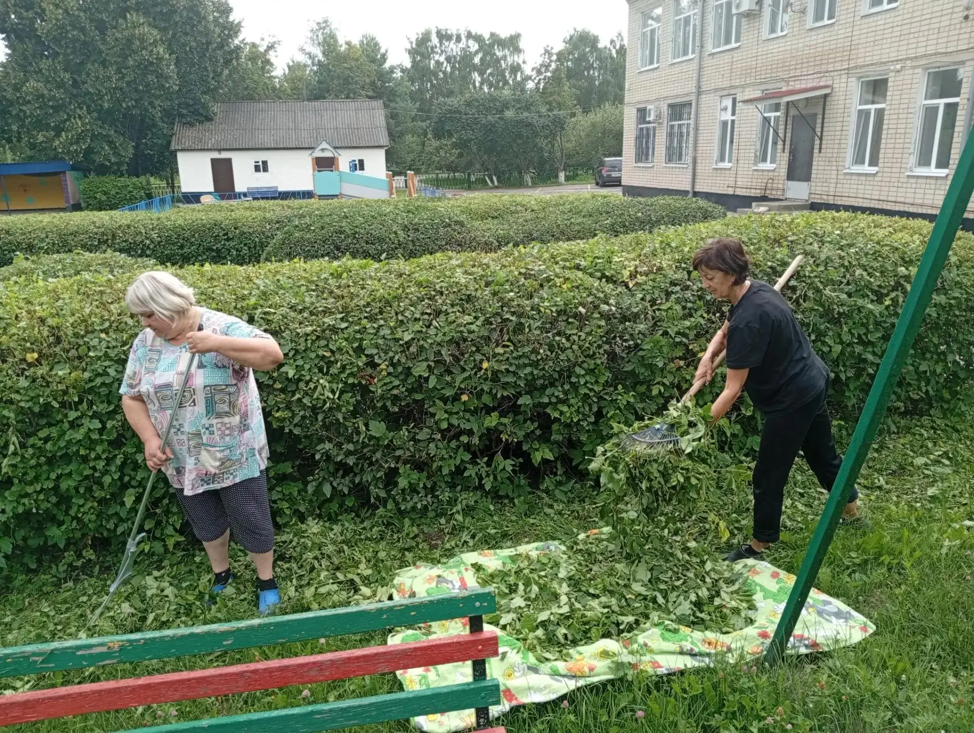 🧹Сегодня был день генеральной уборки и творчества на участке.