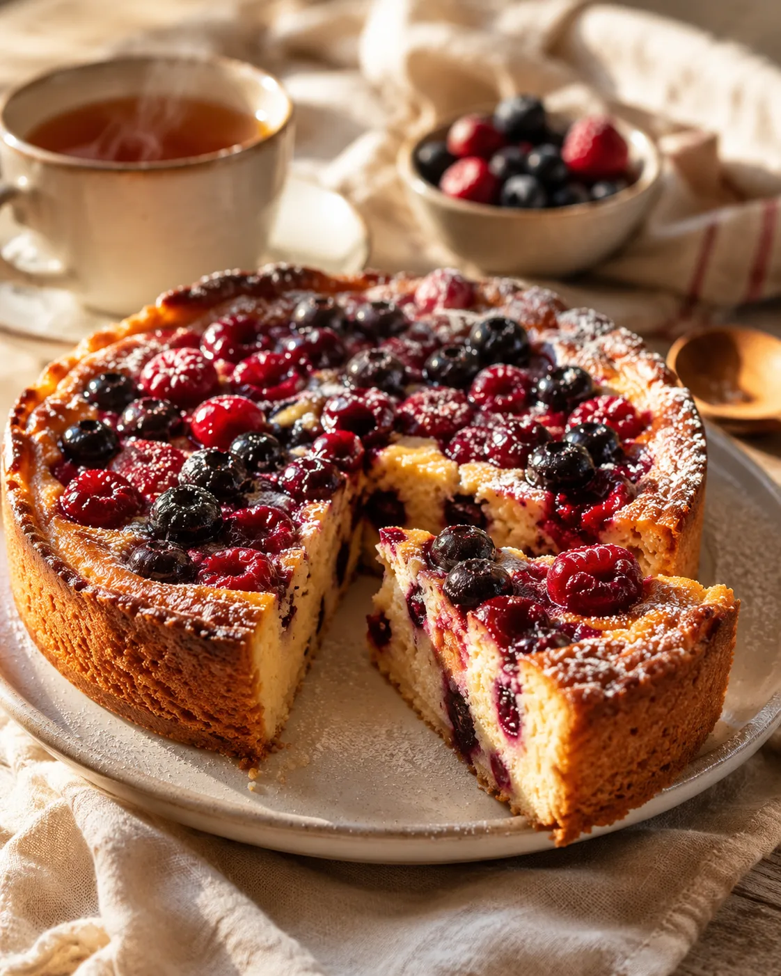 🥧 Воскресный творожный пирог с ягодами
