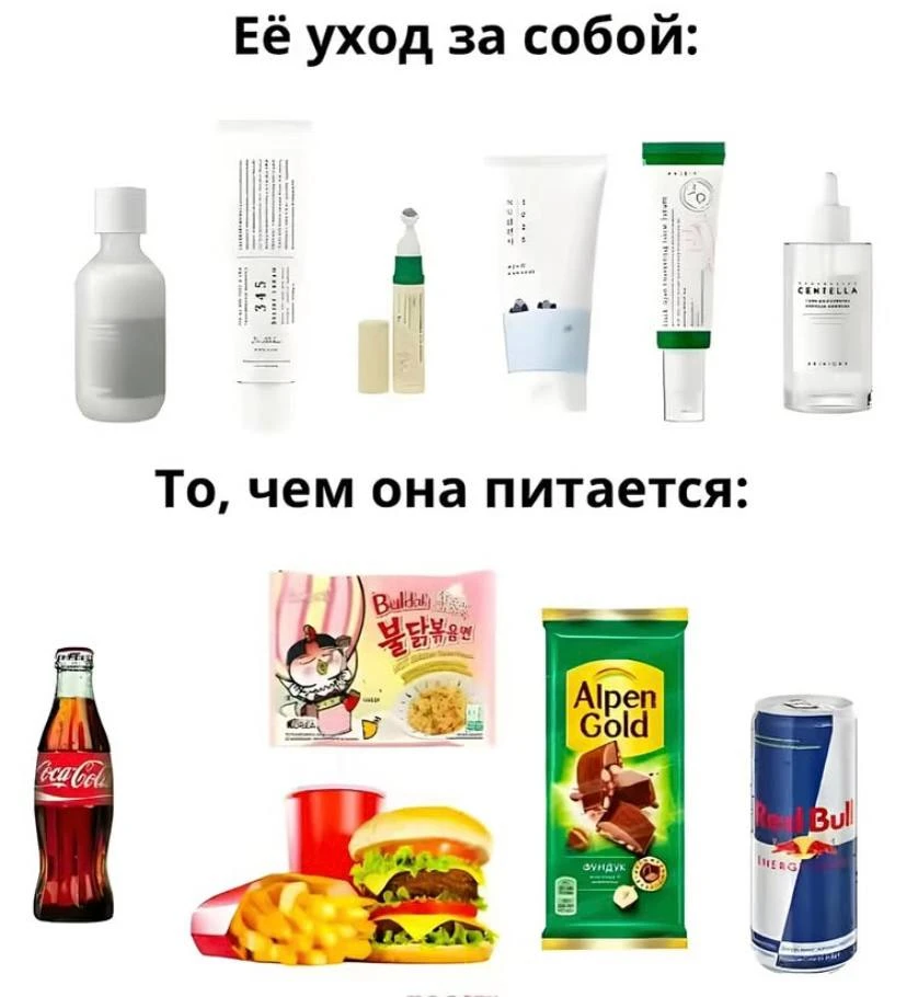 Примерно так и выглядит рацион современных молодых девчушек...Что думаете?