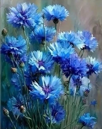 РИСУЕМ ВАСИЛЬКИ💙