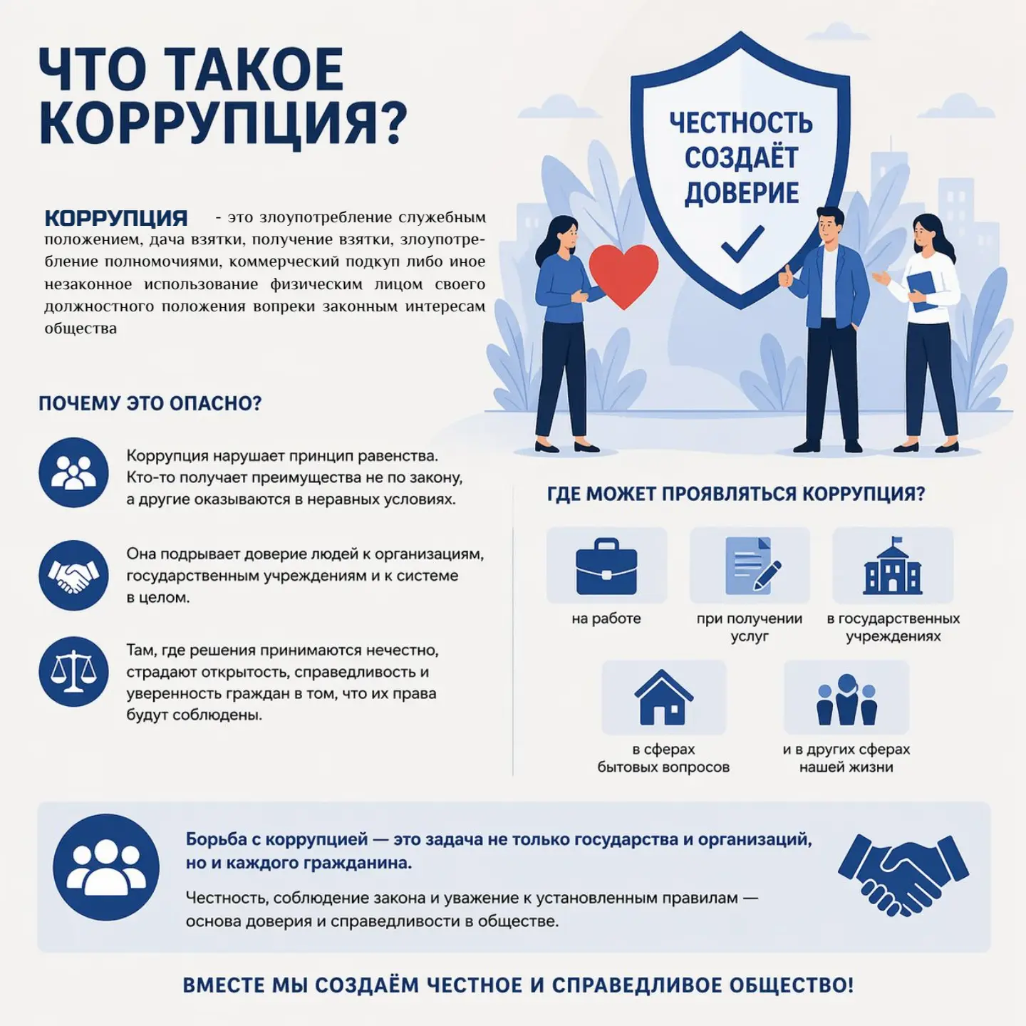 Борьба с коррупцией — это задача не только государства и организаций, но и каждого граж...
