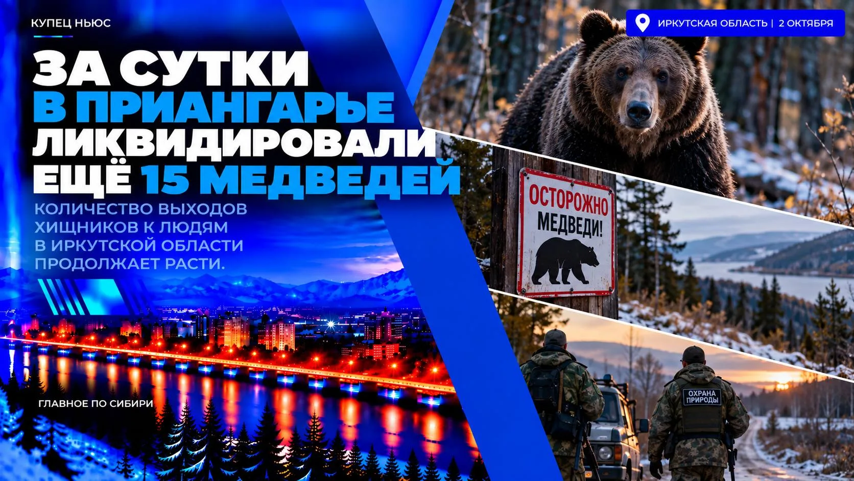 🐻 ИРКУТСКАЯ ОБЛАСТЬ • МЕДВЕДИ • ОПАСНОСТЬ ‼️