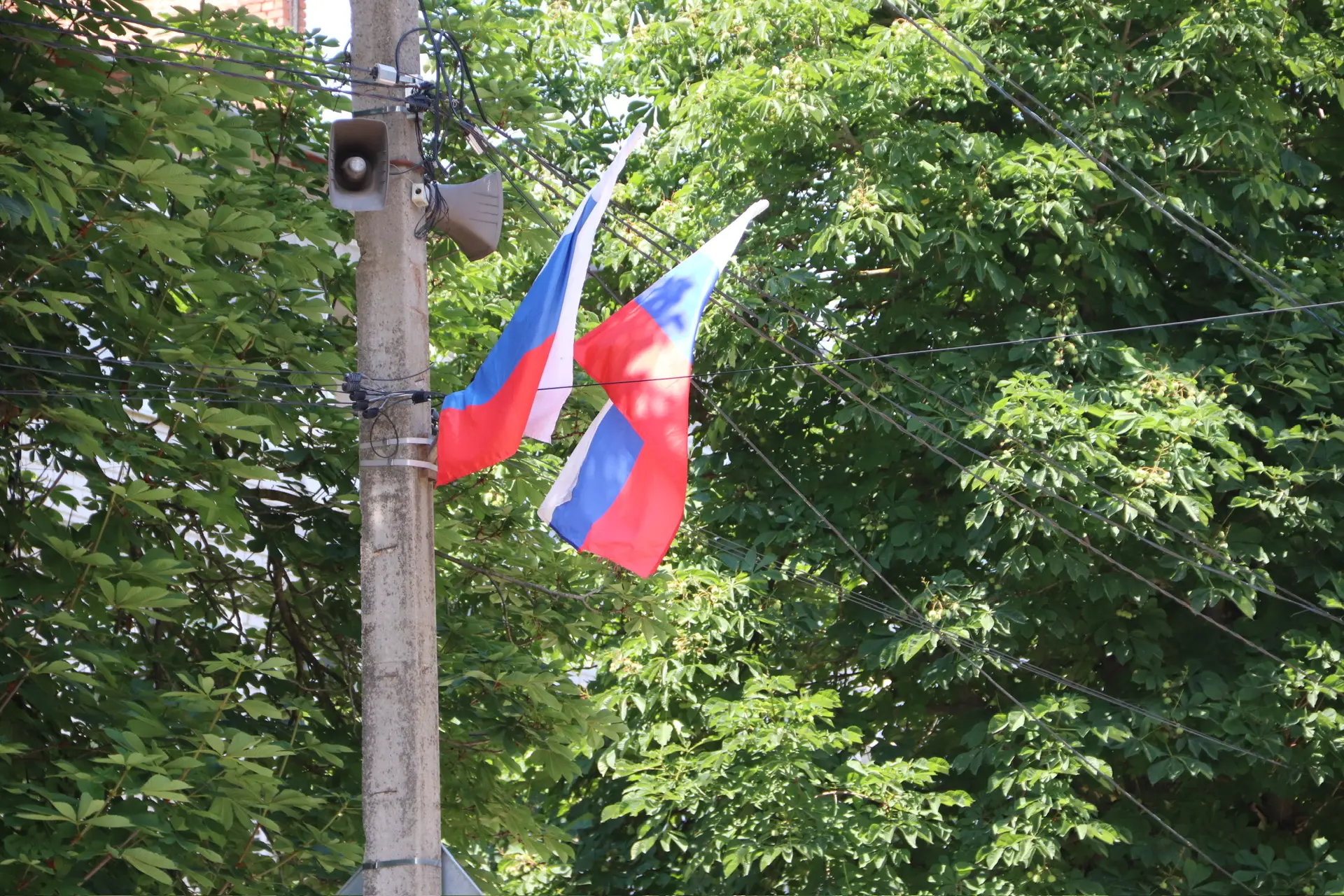 Улица Первомайская в станице Тбилисской нарядилась российскими флагами в преддверии Дня России! ✨🇷�