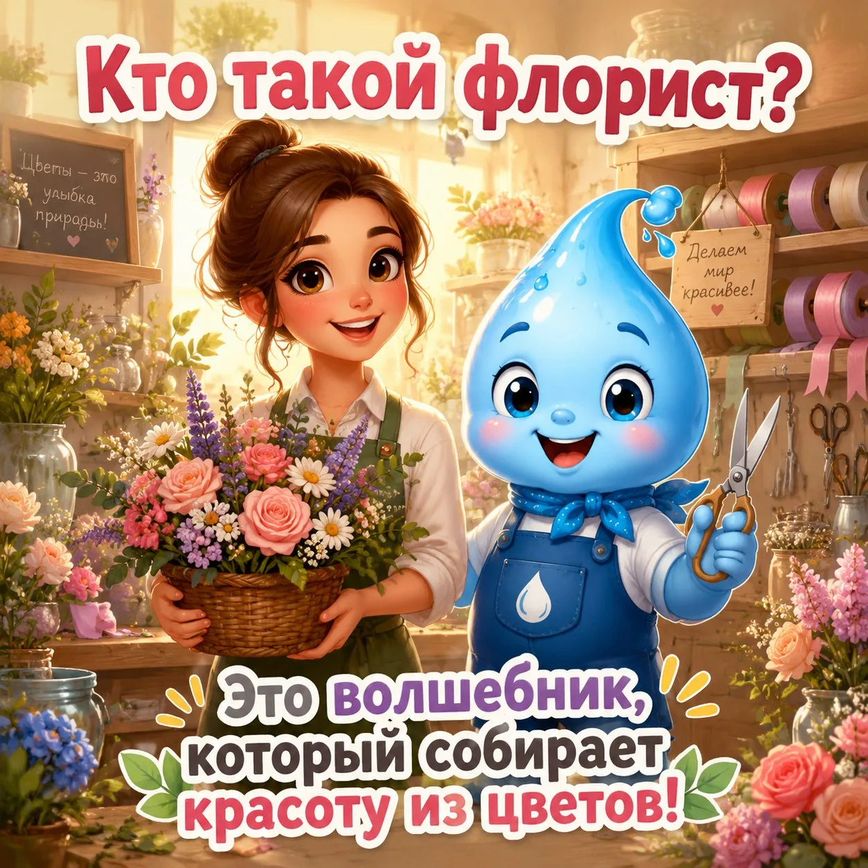 День флориста
Кто такой флорист? Это настоящий художник, только вместо красок у него — живые цветы, 