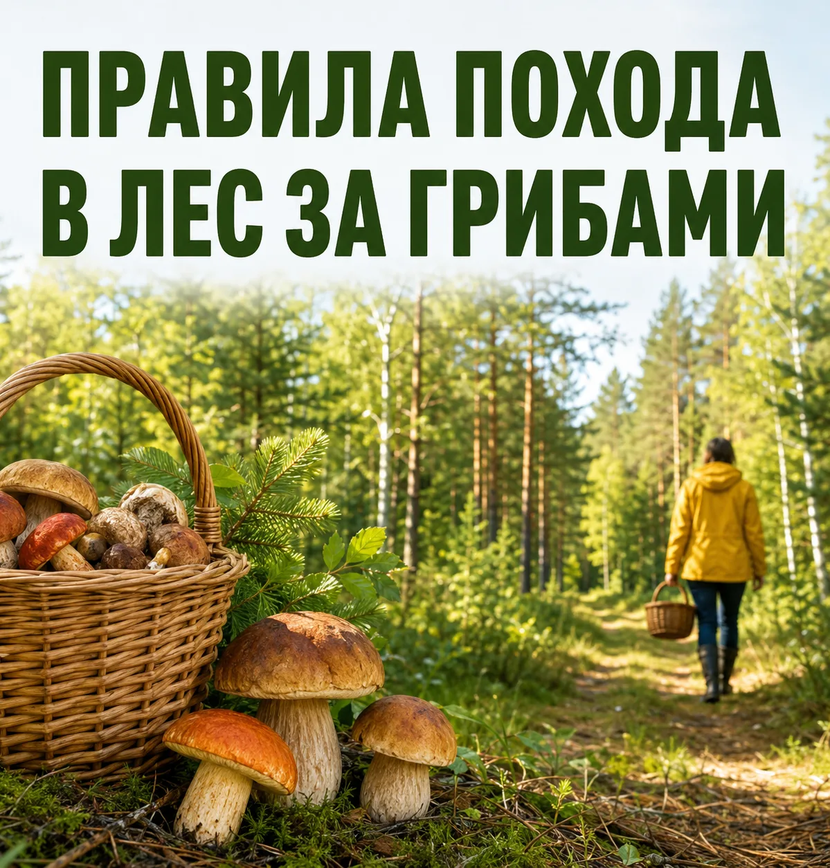 🍄 Идём в лес за грибами, не забываем о важных правилах!