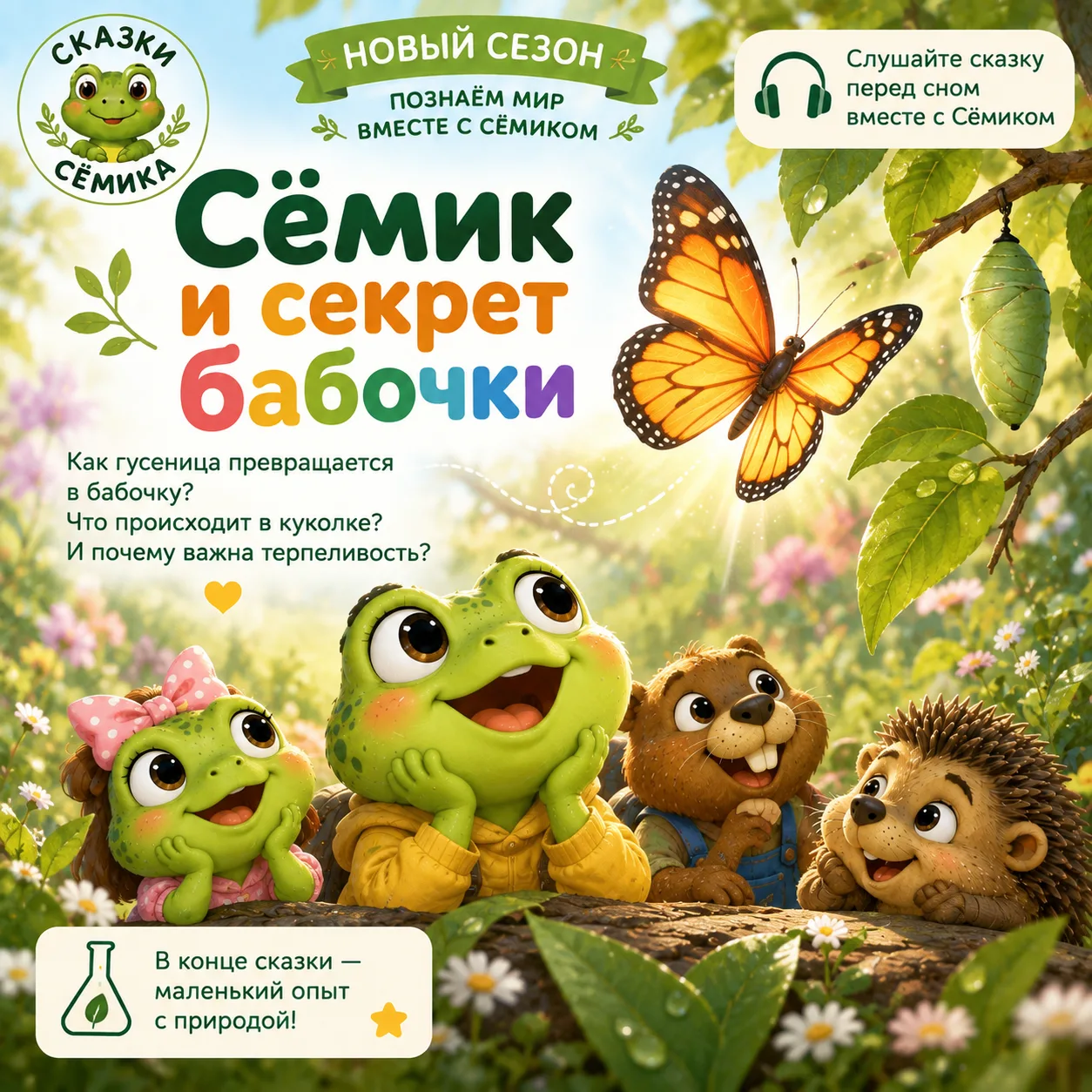 🐸 А вы знали, что бабочка когда-то была гусеницей? 🦋
