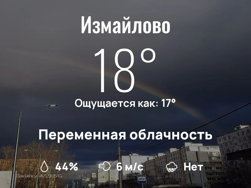 Что с погодой в Измайлово?

Одевайтесь по погоде, берегите себя!
Продуктивного дня, соседи!

#погода