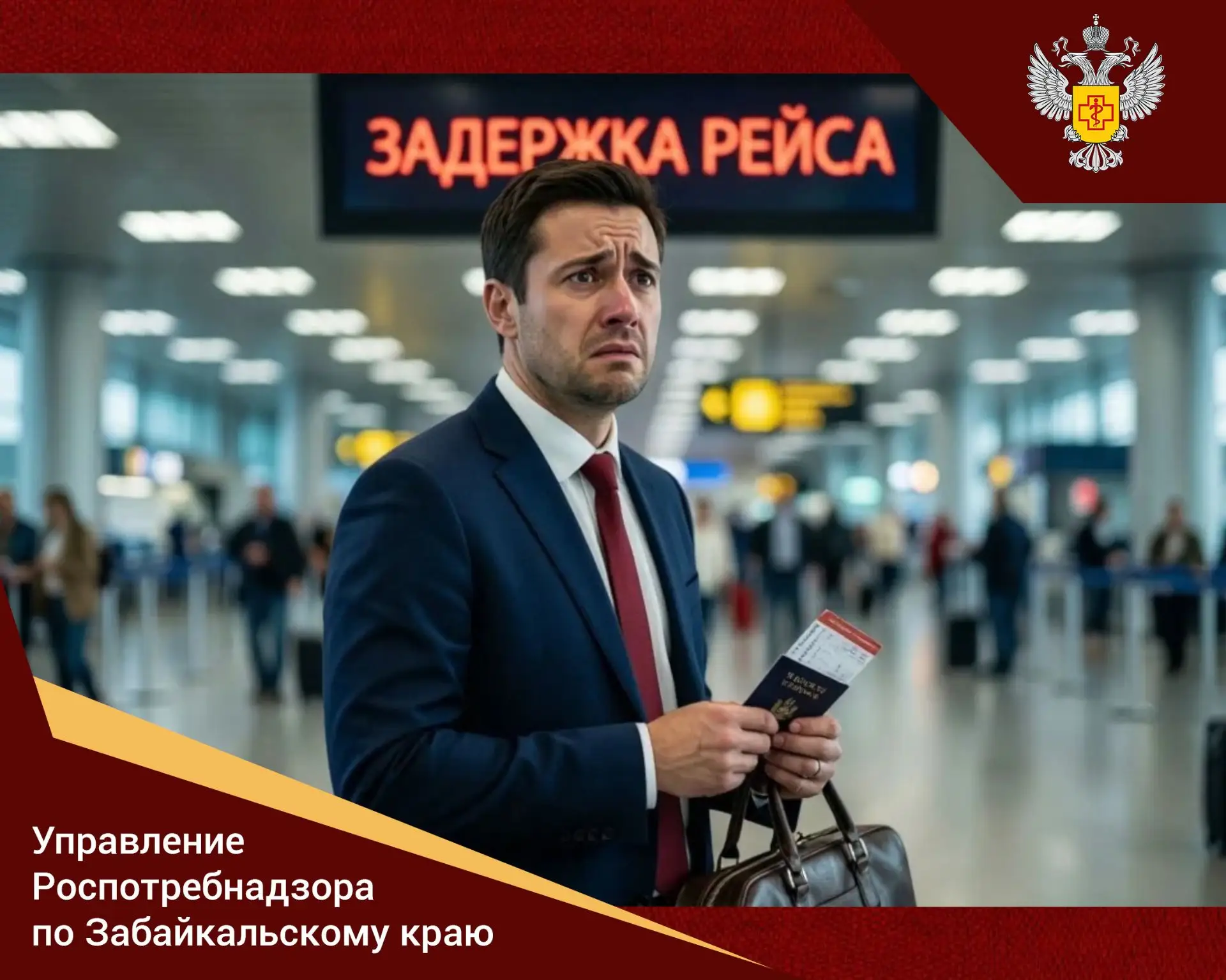 ⚡️ Как действовать при  задержке рейса?

🕐  Как только стало ясно, что рейс задерживают, зафиксируй