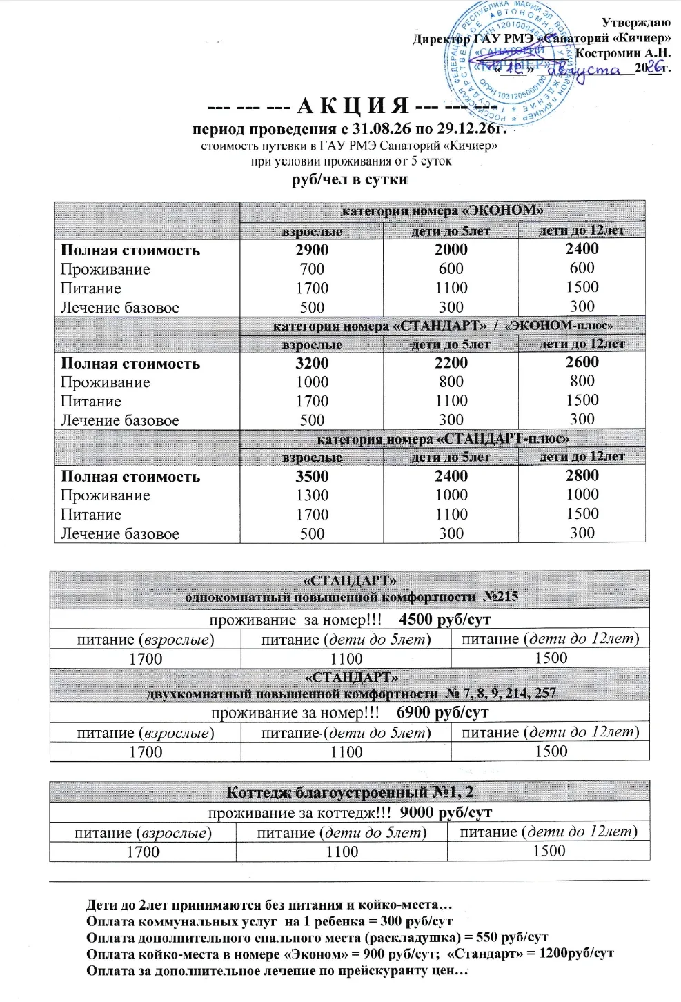Обновленные прайсы.