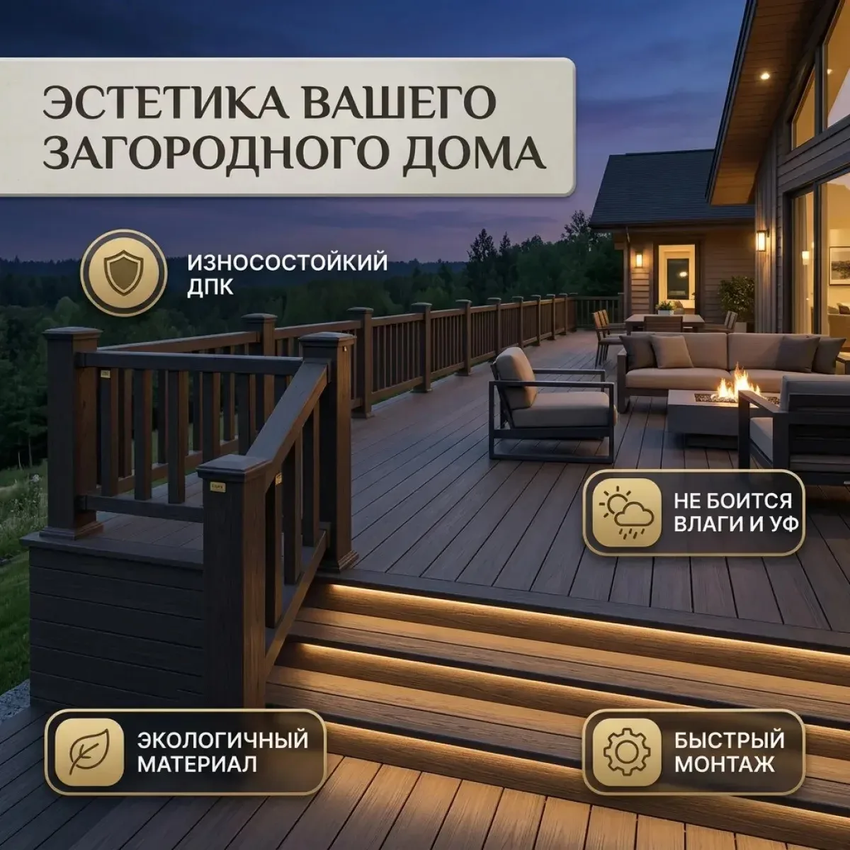 В нашем ассортименте — не просто террасная доска, а полный комплект для монтажа:

✅ Лаги 
✅ Балясины