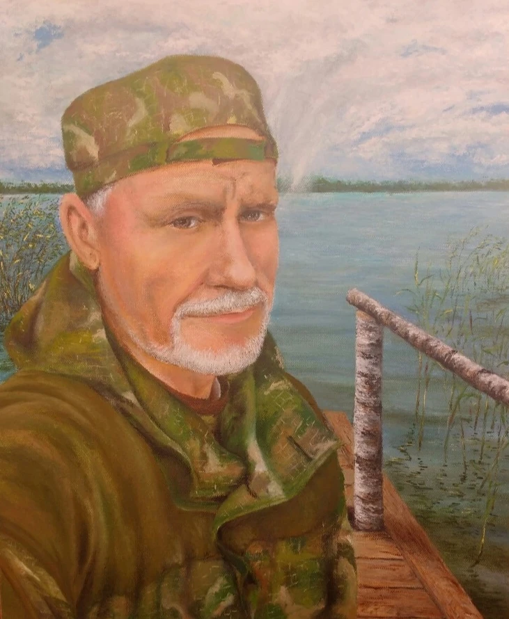 (47) ,,Селфи, оз. Вечаша", холст, масло, 50х60, 2018г.