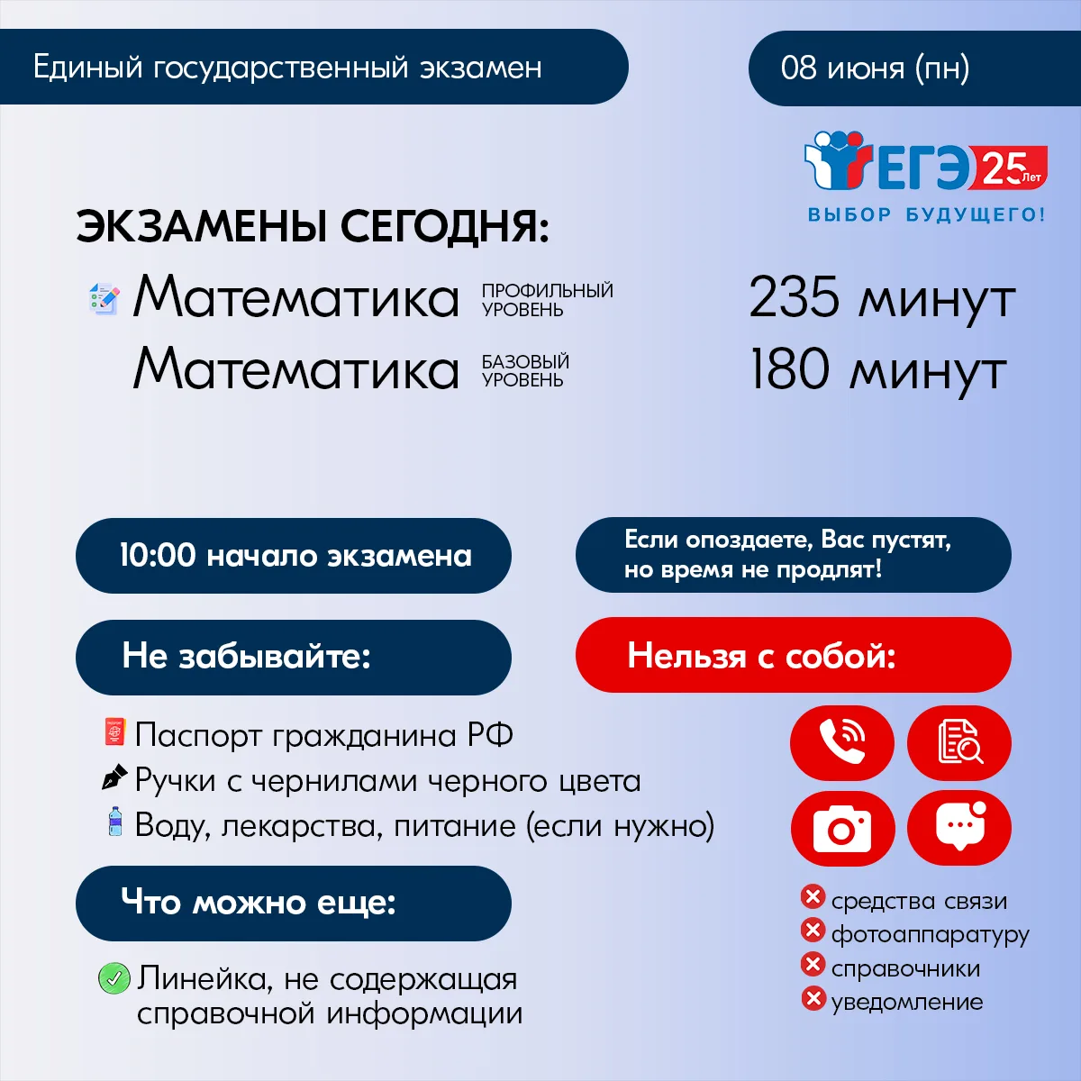 Сегодня выпускники 11‑х классов новоуренгойских школ сдают ЕГЭ по математике (базовый и...