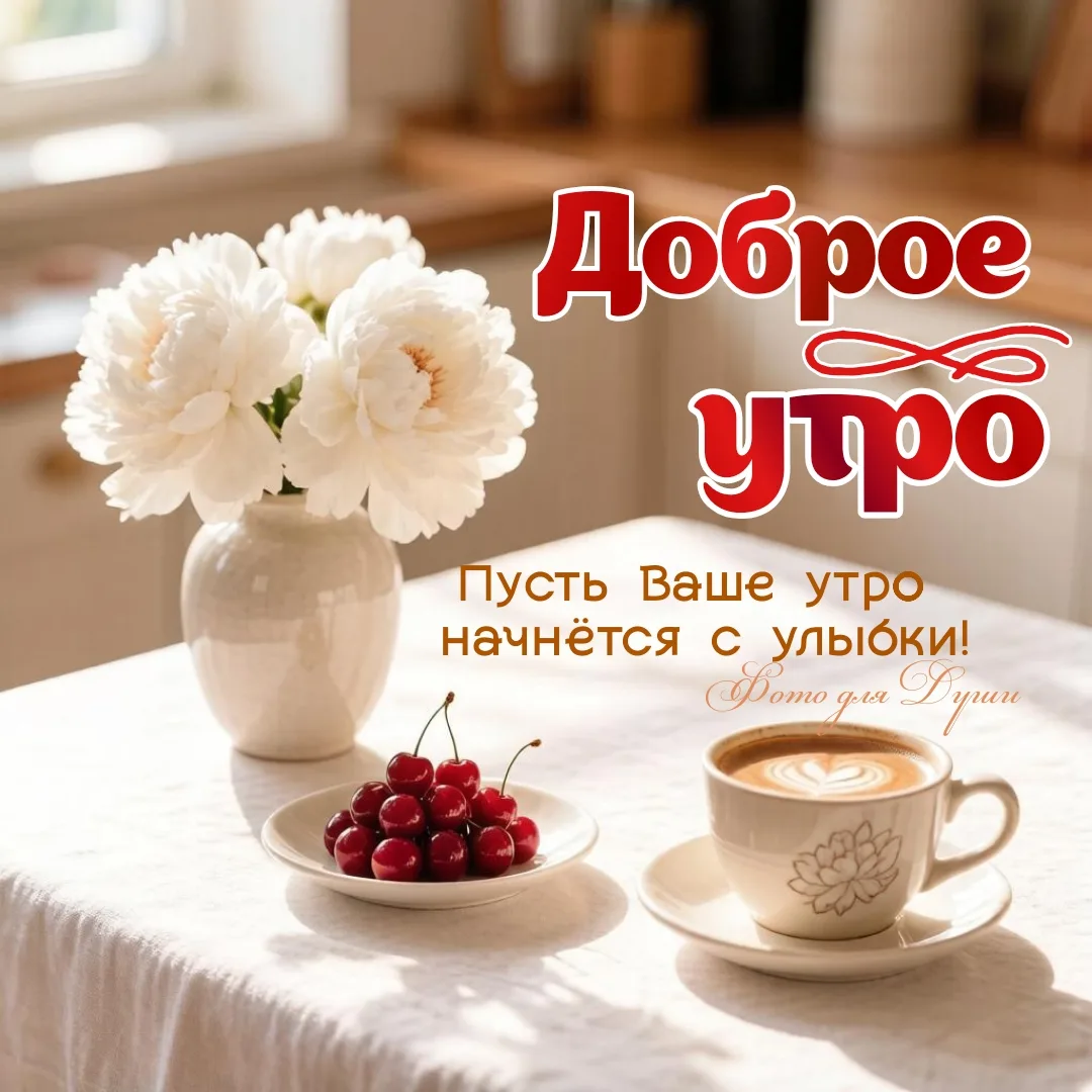 ДОБРОЕ  ЛЕТНЕЕ  УТРО.
🍒🤍✨🍒🤍✨🍒🤍✨🍒
Пусть этот чудесный день 
будет соткан из самых радостных и 