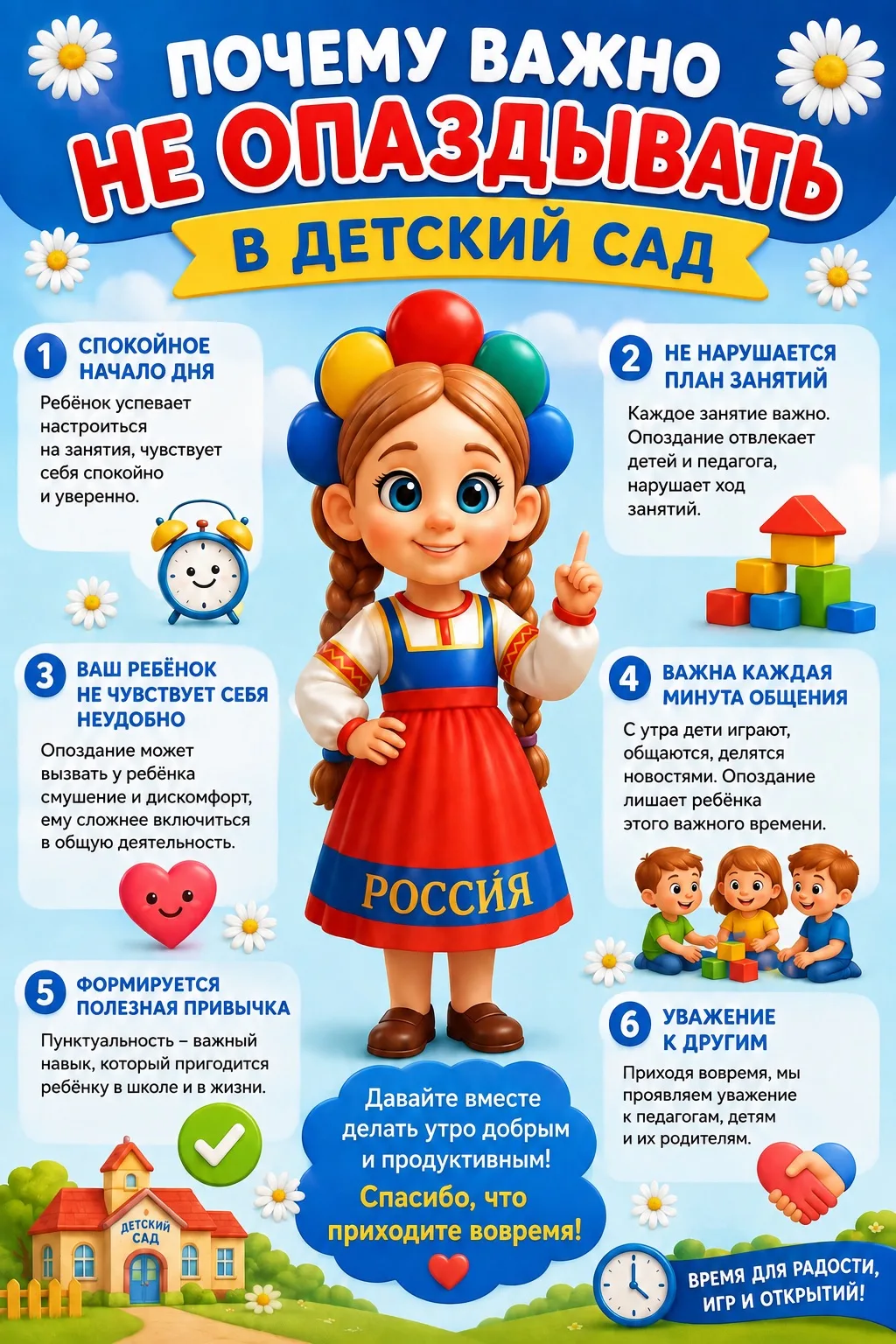 Почему важно не опаздывать в детский сад?